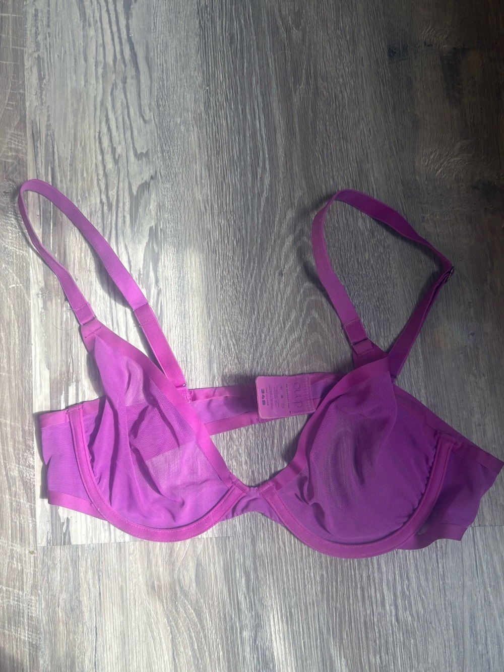 CUUP Sheer Underwire Bra in Magenta